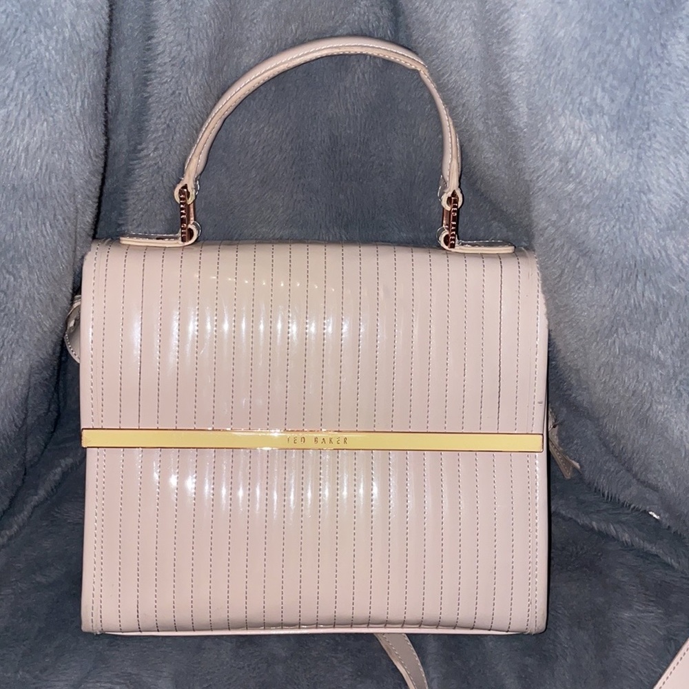 Ted Baker Suno Quilted Patent Enamel Mini Tote Bag